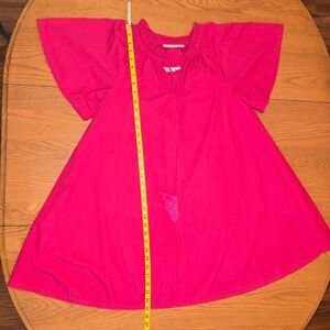 Hot Pink Roller Rabbit Temmy Shift Dress Beaded Tassels Pockets Slip Size Small